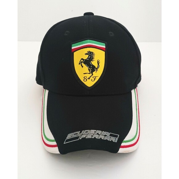 Scuderia Ferrari Formula One Blk Strapback Hat Logo Patch - Picture 1 of 9